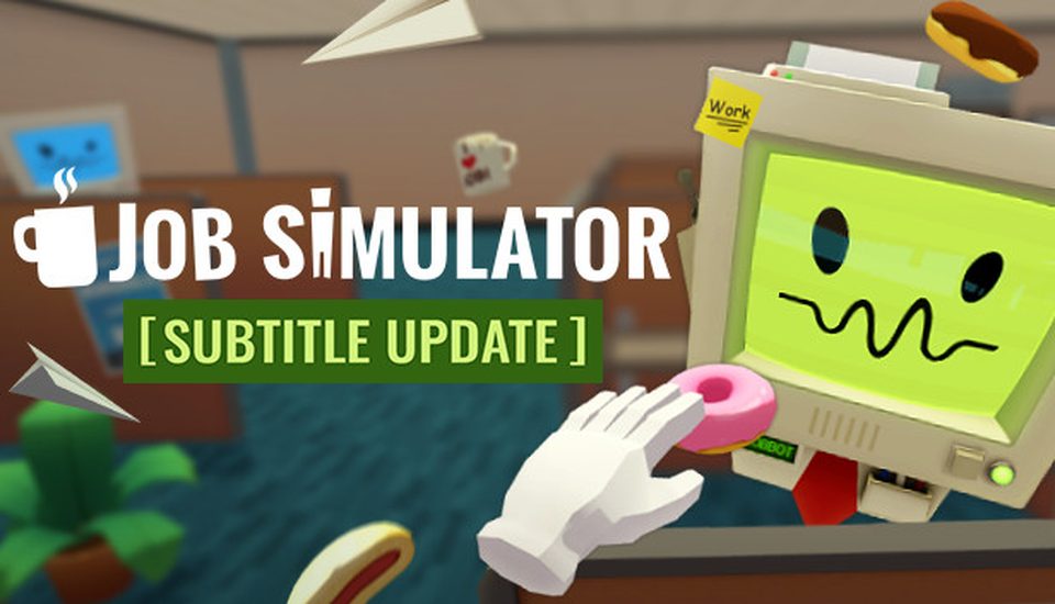 Обкладинка Job Simulator: робот-начальник із пончиком в офісі